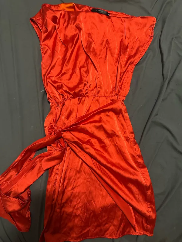 Red one shoulder mini dress - Image 2