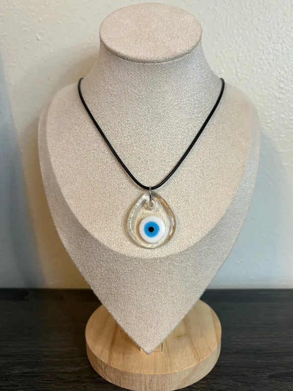 Handmade Clear Evil Eye Necklace  - Image 2