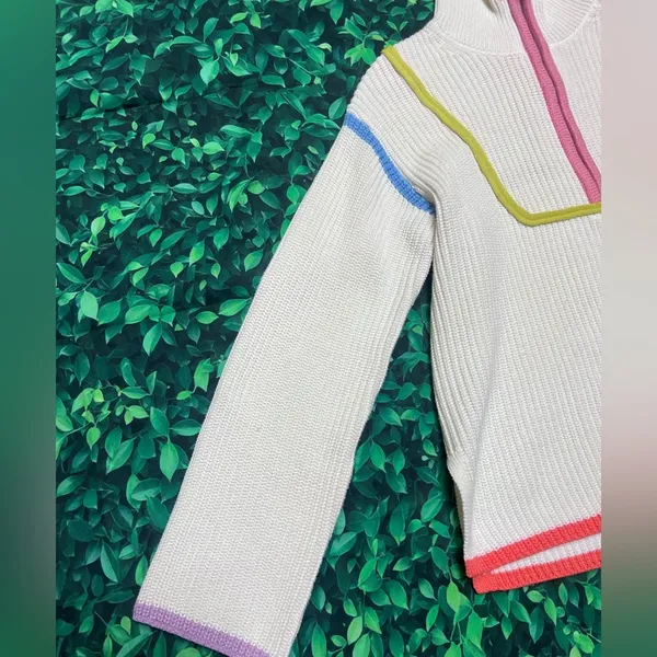 English Factory Cream and Pink Cowl Neck Sweater - Image 5