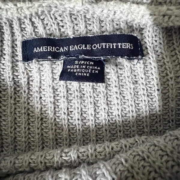 American Eagle Outfitters Light Gray Knit Pullover - Image 4