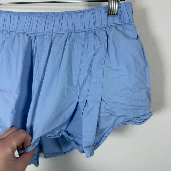 By Anthropologie Women’s Pleated Skirty Boxer Sleep Shorts Blue Size S - Image 5