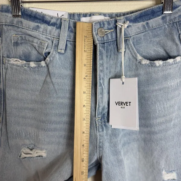 Vervet Blue Jeans Womens 26 Light Wash Leslie 90s Vintage‎ Flare Distressed - Image 6