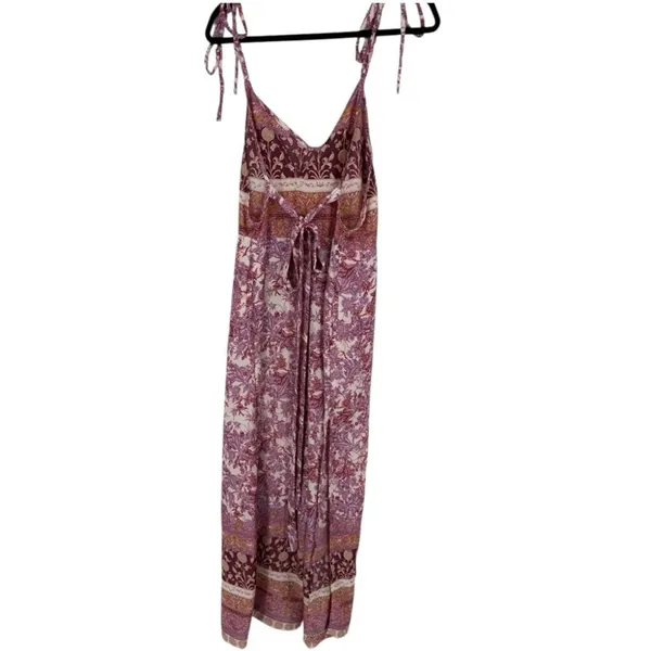 Free People Leona Floral Printed Jumpsuit Lilac Size Medium Boho Beachy Festival - Image 7