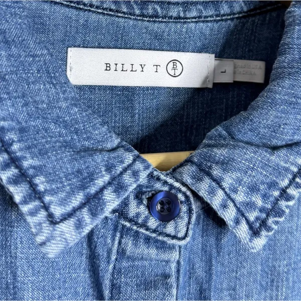 Billy T Rodeo Chambray Dress‎ Blue Size L - Image 4