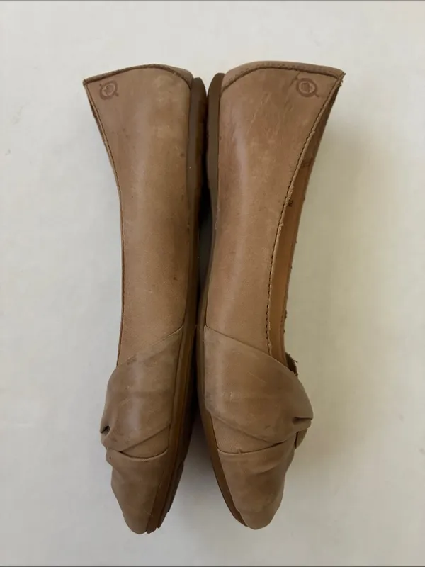 Born Tan Knotted Leather Ballet Flats Size 7 - Image 11