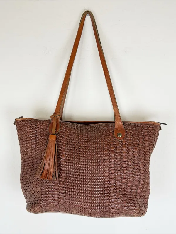 Patricia Nash Viotti Tote Woven Leather - Image 3