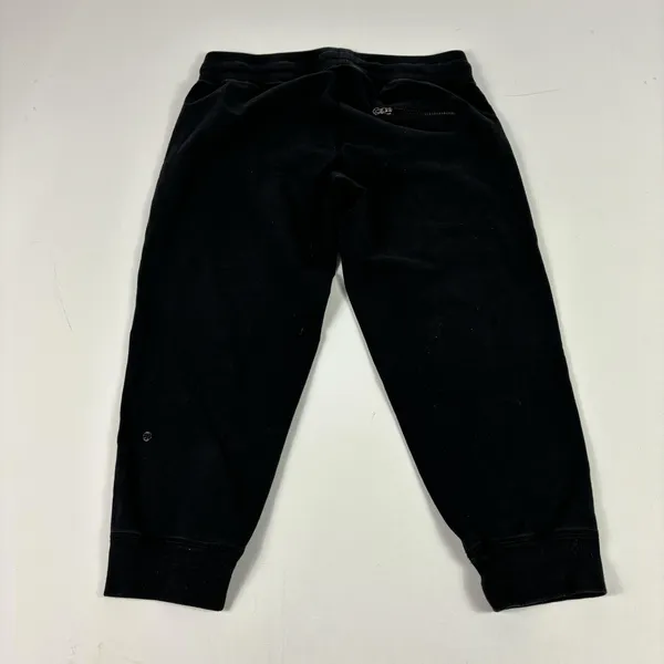 Lululemon Pants Womens 8 Black Jogger Relaxed‎ Fleece Drawstring Zip Pocket - Image 2