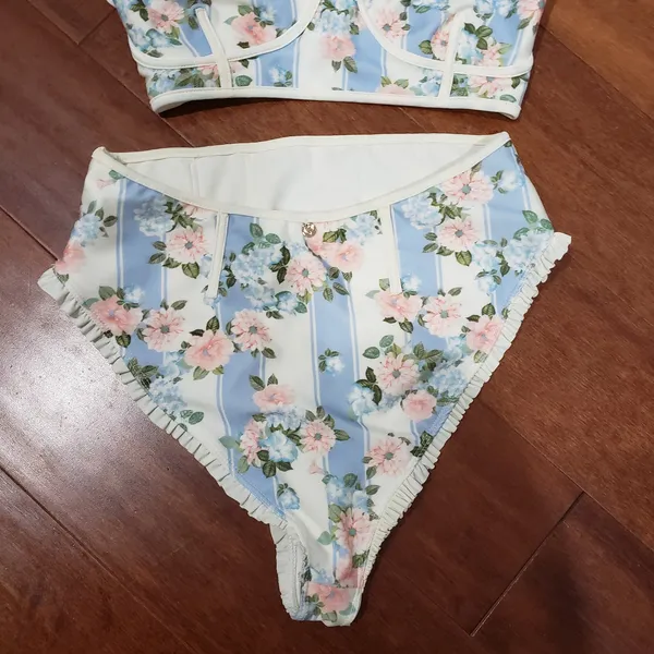For Love & Lemons Charleston Floral Bikini Set XS Top S Bottom Mixed Size - Image 2