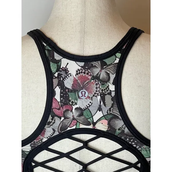 Lululemon Sweaty or Not Bra II So Fly Butterfly‎ Angel Wing Sports Bra Size 4 - Image 9