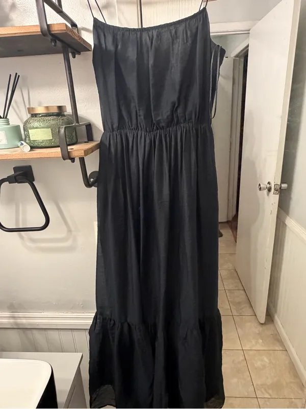 Abercrombie & Fitch Black Spaghetti-Strap Maxi Dress - Image 6