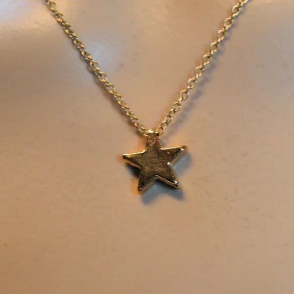Dainty Gold Star Flower Pendant Necklace 9" + 2" Extender New - Image 2