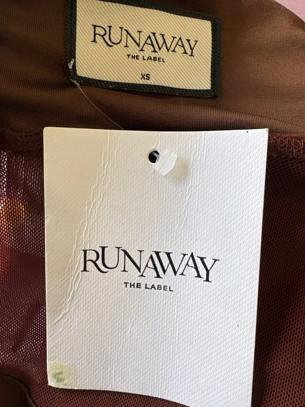 Runaway The Label Meila Maxi Dress in Espresso XSmall New Womens Jersey Mesh - Image 8