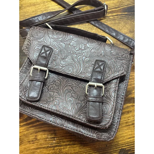 Mossimo Brown Embossed‎ Crossbody Purse - Image 2