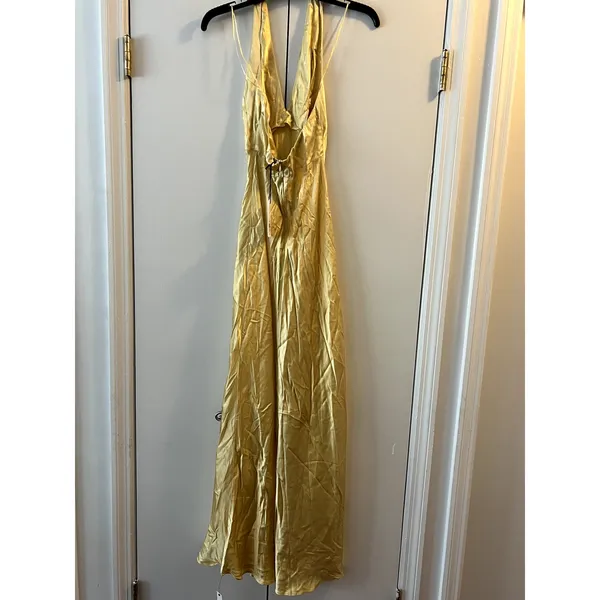 Reformation Daniela Silk Maxi Dress Ray Of Light Yellow size 2 C0 - Image 7