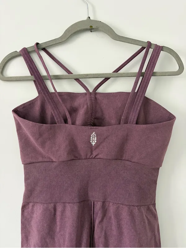 Free People Movement Good Karma Cut Out Onesie Purple M/L - Image 5
