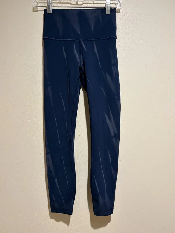 Lululemon Wunder Train High Rise Tight 25" in Sun Bleached Wash True Navy - Image 3