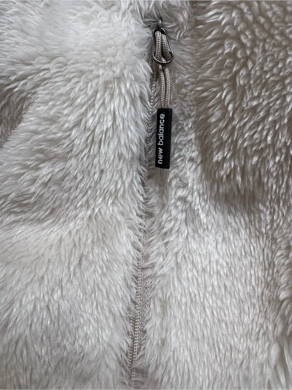New Balance Women’s S Ivory Plush Teddy Fleece Full Zip Jacket Sherpa - Image 9
