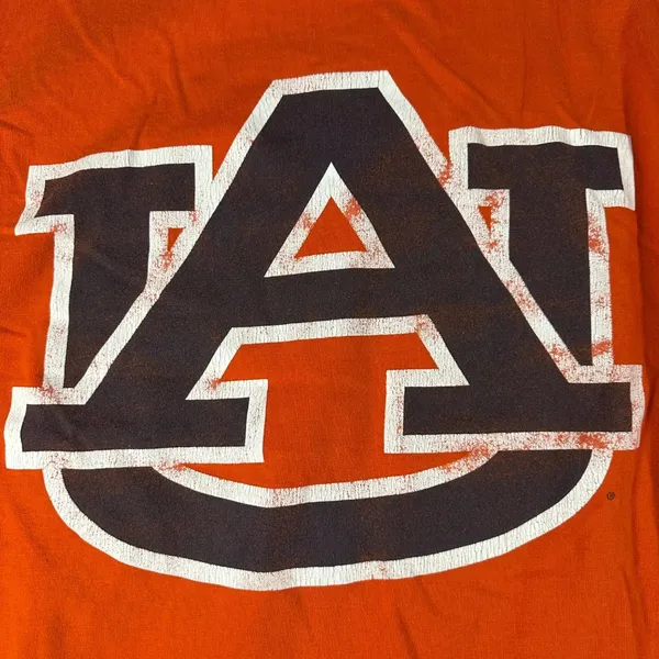 Vtg Auburn Tigers Jansport Medium Orange Long‎ Sleeve Tee Front Back Graphic - Image 9
