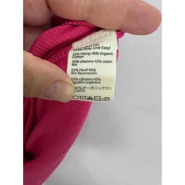 Back Beat Co One‎ Shoulder Dress Womens XS Pink Hemp Organic Cotton Ribbed Mini - Image 6