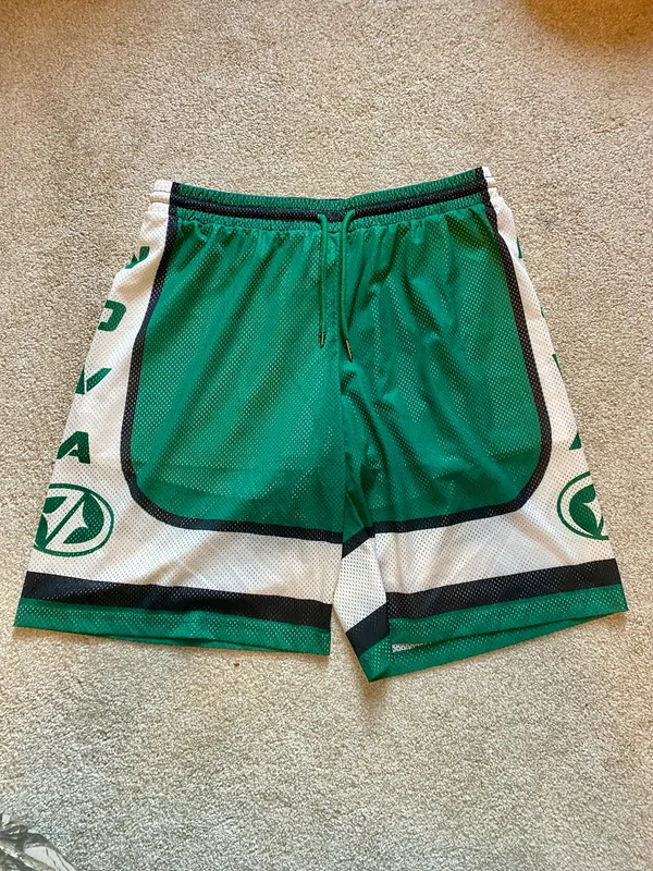 SheIn Dark Green Lined Basketball Shorts - Image 3