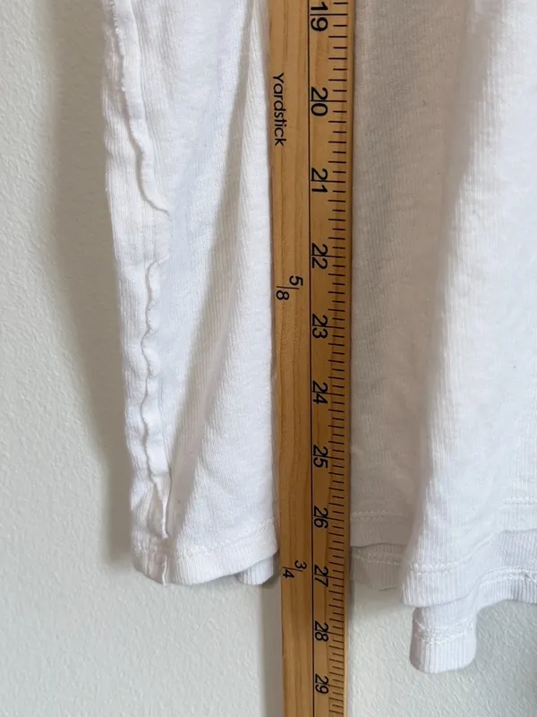 Free People We the Free White Tee Size XL Linen Cotton Shirt Top - Image 7