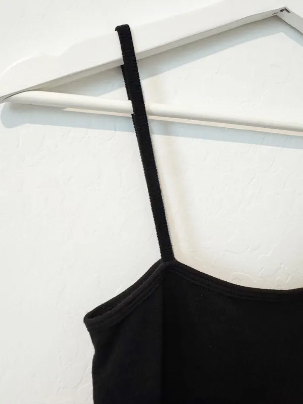 Sen Odair Tank Top Size Medium Black Square Neck Stretch‎ Downtown Girl Capsule - Image 3