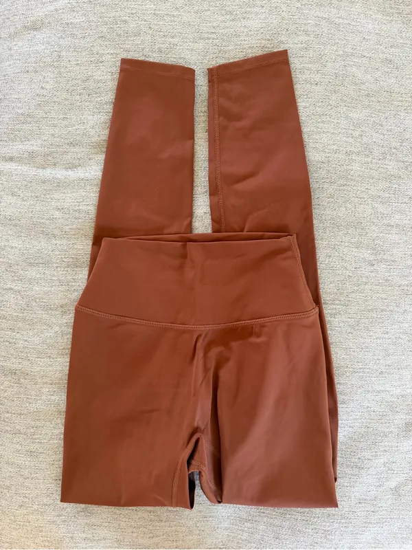 Crop shop boutique High Waist Rust Brown Leggings - Image 3