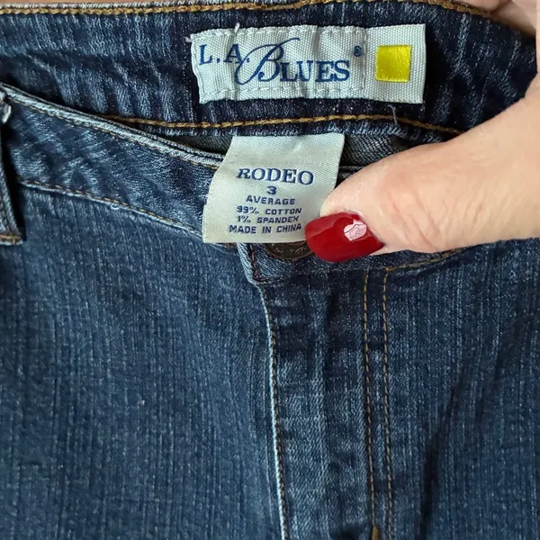 LA Blues Women's Plus Size Rodeo Denim Blue Jeans ~ Size (18) 3 - Image 4