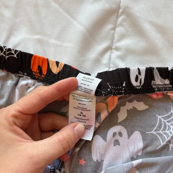Halloween Ghost Boo Pajama Pants XL PJs Black Orange Joggers Holiday Lounge - Image 5