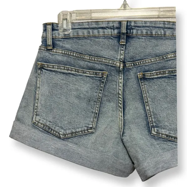 WeWoreWhat Jean Shorts Whiskered Cuffed Hem Jorts Distressed Blue 24 NWOT - Image 5