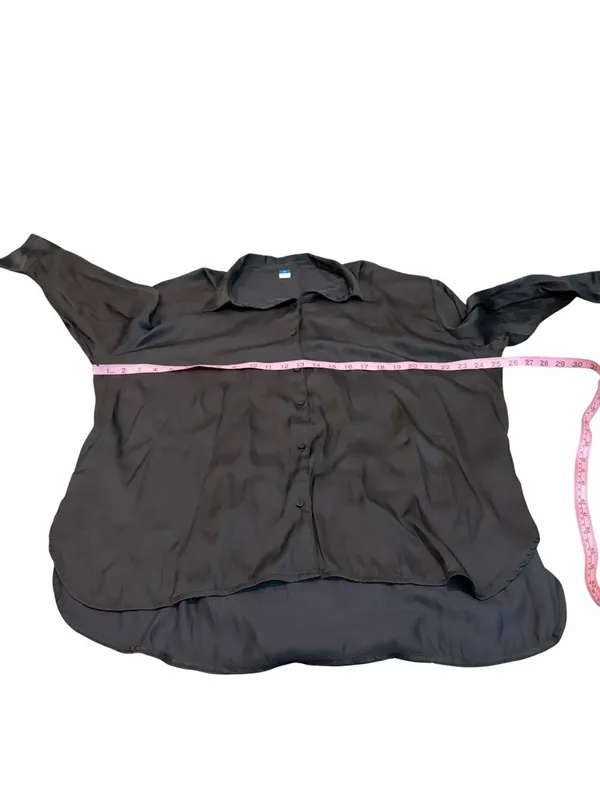 OLD NAVY silky black button down - Image 3