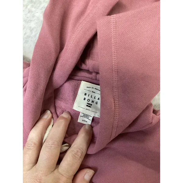 Billabong Womens Rose Graphic Sleeve Pullover Hoodie Pink Small NWT - Image 4