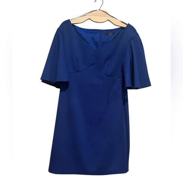 Trina Turk Cielo Diamond Ponte Sheath Wedding Guest Cocktail Party Dress Blue - Image 3