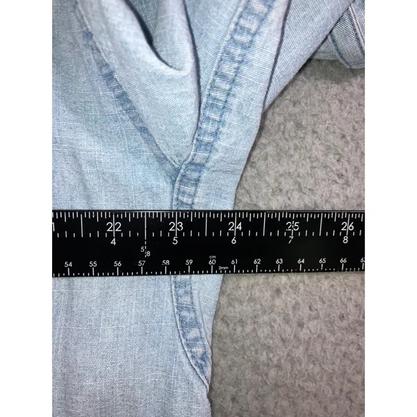 Faded Glory Vintage Denim Shirt Women XL Light Wash Button Up Workwear Chore Western Utility - Image 9