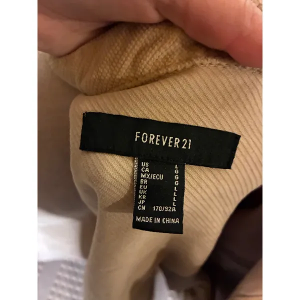 Forever‎ 21 Tan Corduroy Shacket Oversized Button Down Jacket Women Large - Image 4