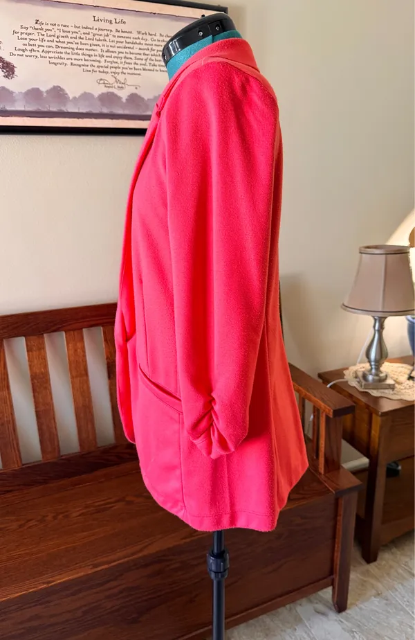 Style & Co. Coral Notch Lapel Blazer Jacket Women's L 3/4 Sleeve Polyester Blend - Image 2