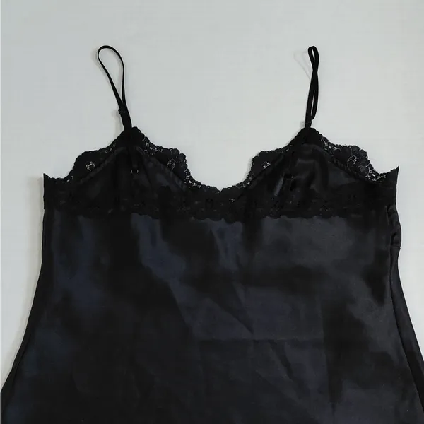 Rampage 90s Revival Y2K Satin Lingerie Cami Babydoll Top Sz XL Black Coquette Sleepwear - Image 7