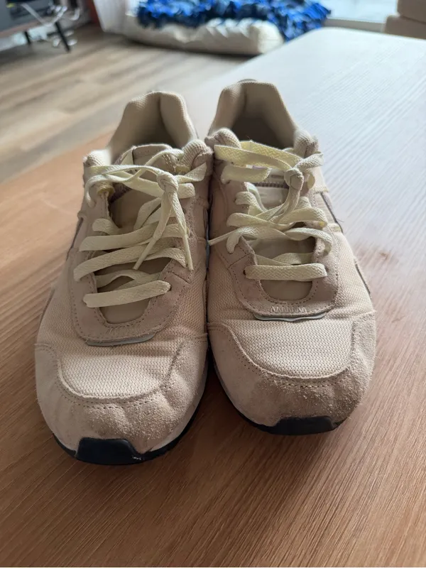 Nike Women's Tan Sneakers with Lavender Swoosh - Image 3