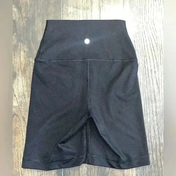 High-Rise Athletic Biker Shorts Black Compression Workout Yoga Running‎ F29 - Image 3