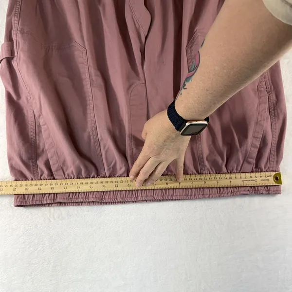 Old Navy 2X High Waisted Pulla Utility Pants Comfort Casual Pull On Pink‎ Barrel - Image 11