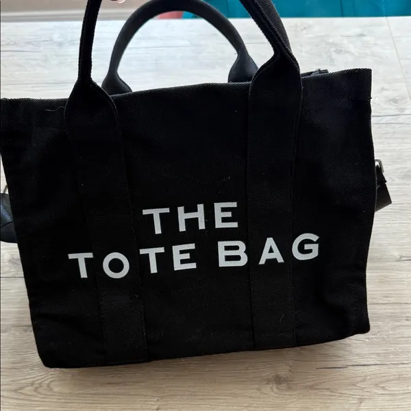 Black Canvas Tote Bag - Image 2