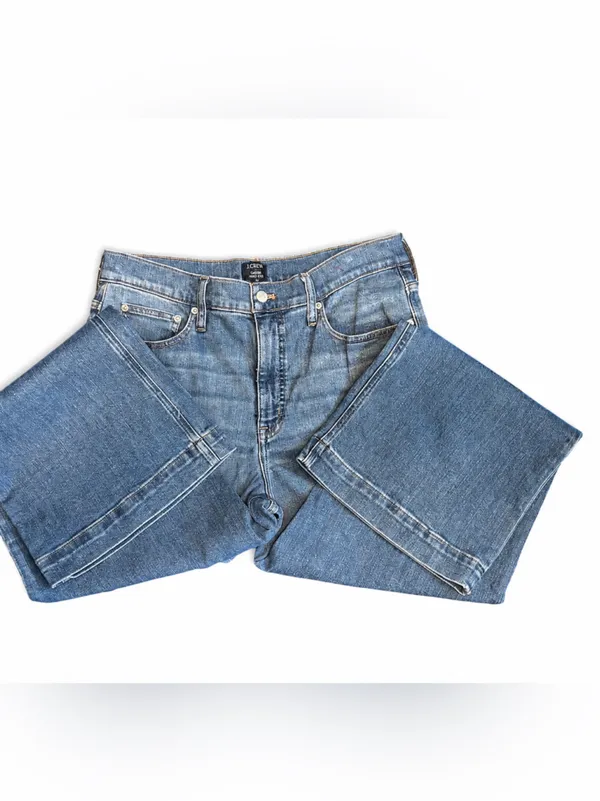 J.Crew Classic Wide-Leg Jeans Size 30 Light Wash High Rise Stretch Denim - Image 2