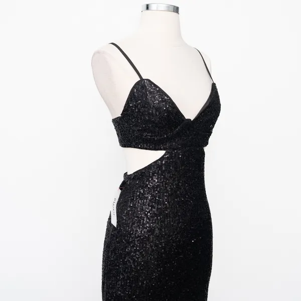 Bardot Black Sequin Cutout‎ Dress - Extra Small - Image 7