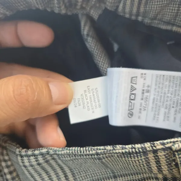 Gap Easy Trouser Womens Black Plaid Wide Leg High Rise Elastic‎ Back Pants 6 - Image 5