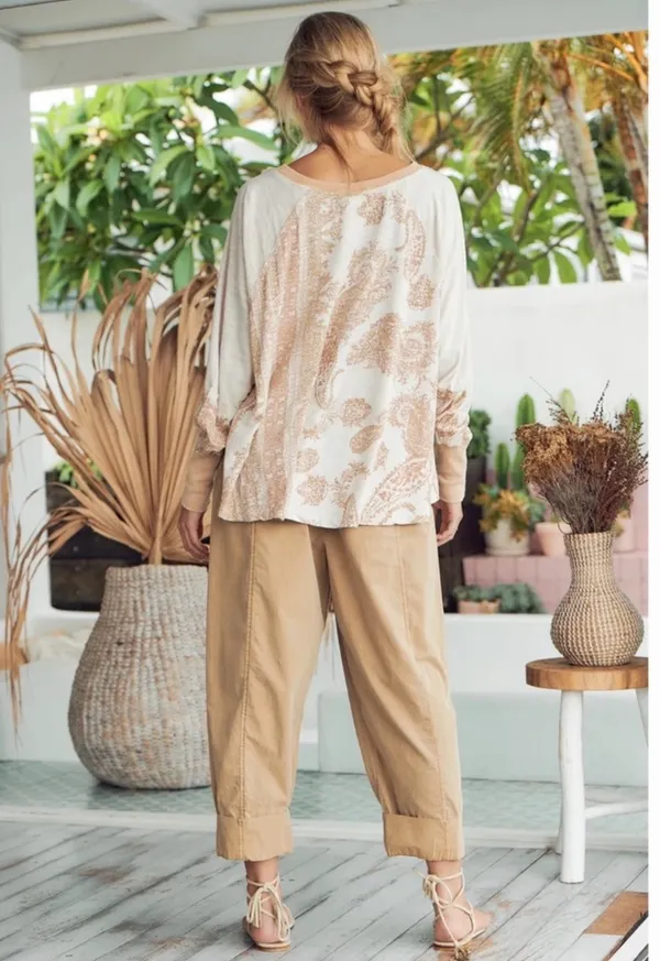 Free People LARGE True Perfection Tee in Almond Milk NWT - Image 5