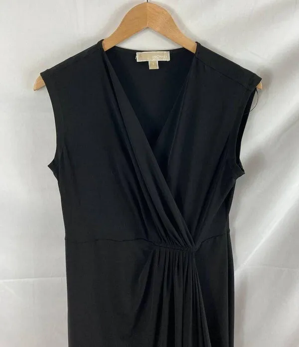 MICHAEL Michael Kors Gathered Side Sleeveless Black Dress Size Small - Image 3