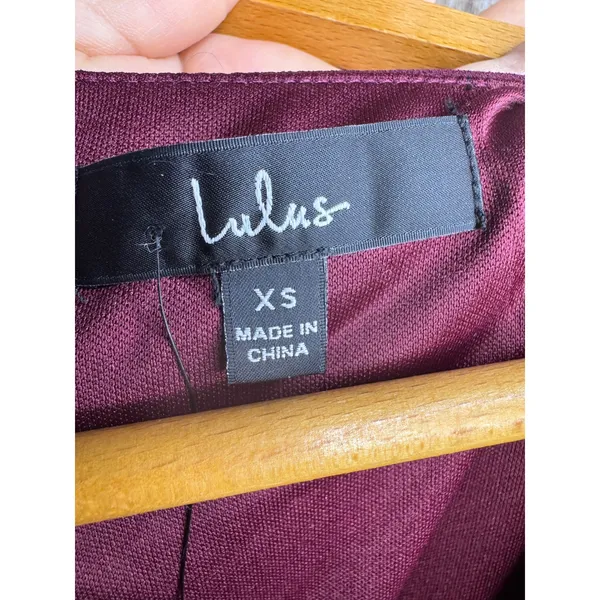 Lulus‎ Heavenly Hues Burgundy Maxi Dress Flutter Sleeve XS NWT - Image 5