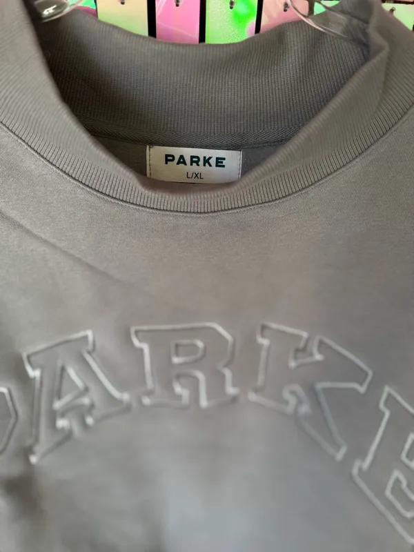 Parke Monochrome Varsity Mockneck – Stone – L/XL – Sold Out Online - Image 4