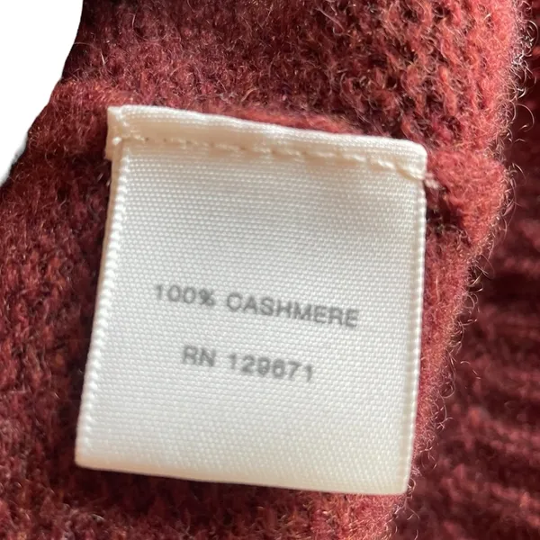 NAKEDCASHMERE Cold Shoulder Rust Brown Cashmere Sweater - Size Small - Image 5