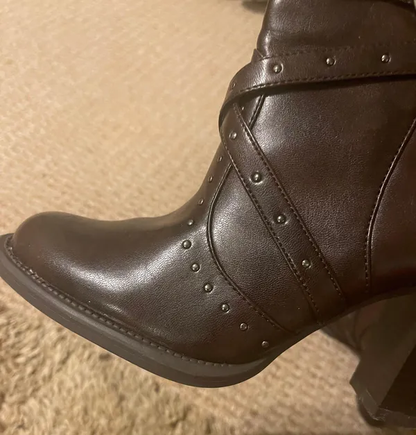 New York Transit Brown Boots With Silver Studs - Image 7